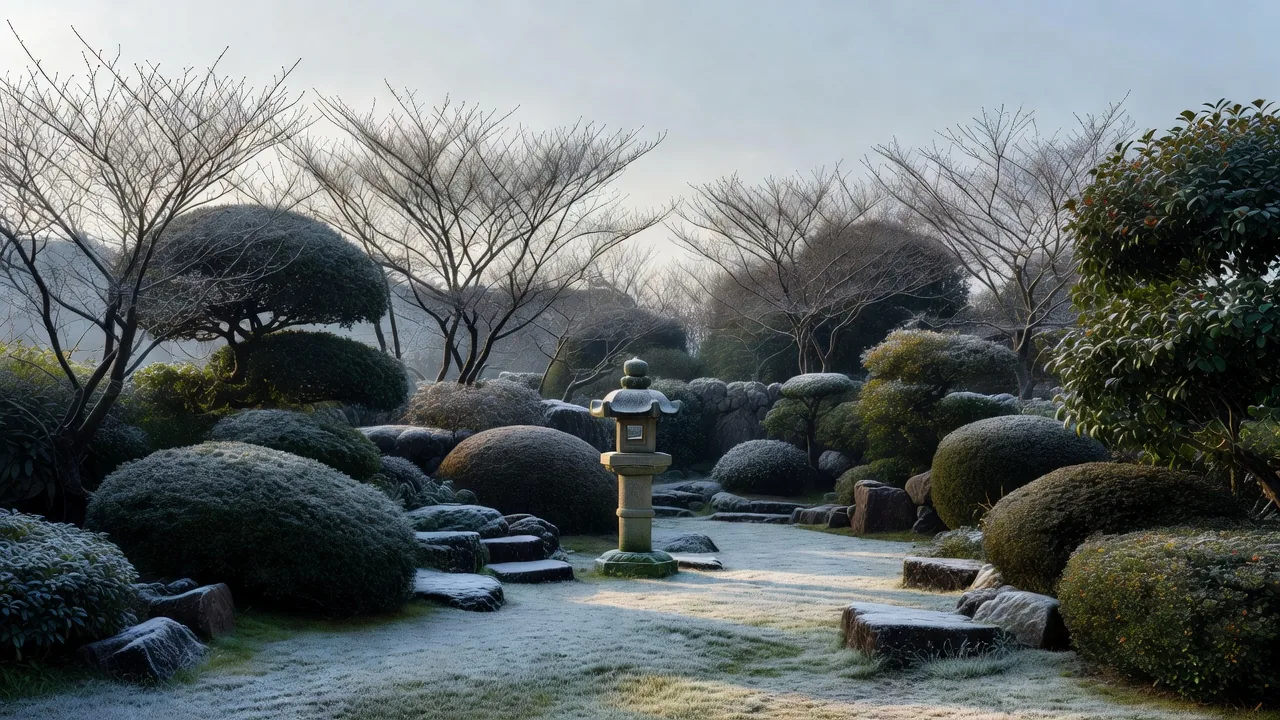 常緑樹の庭